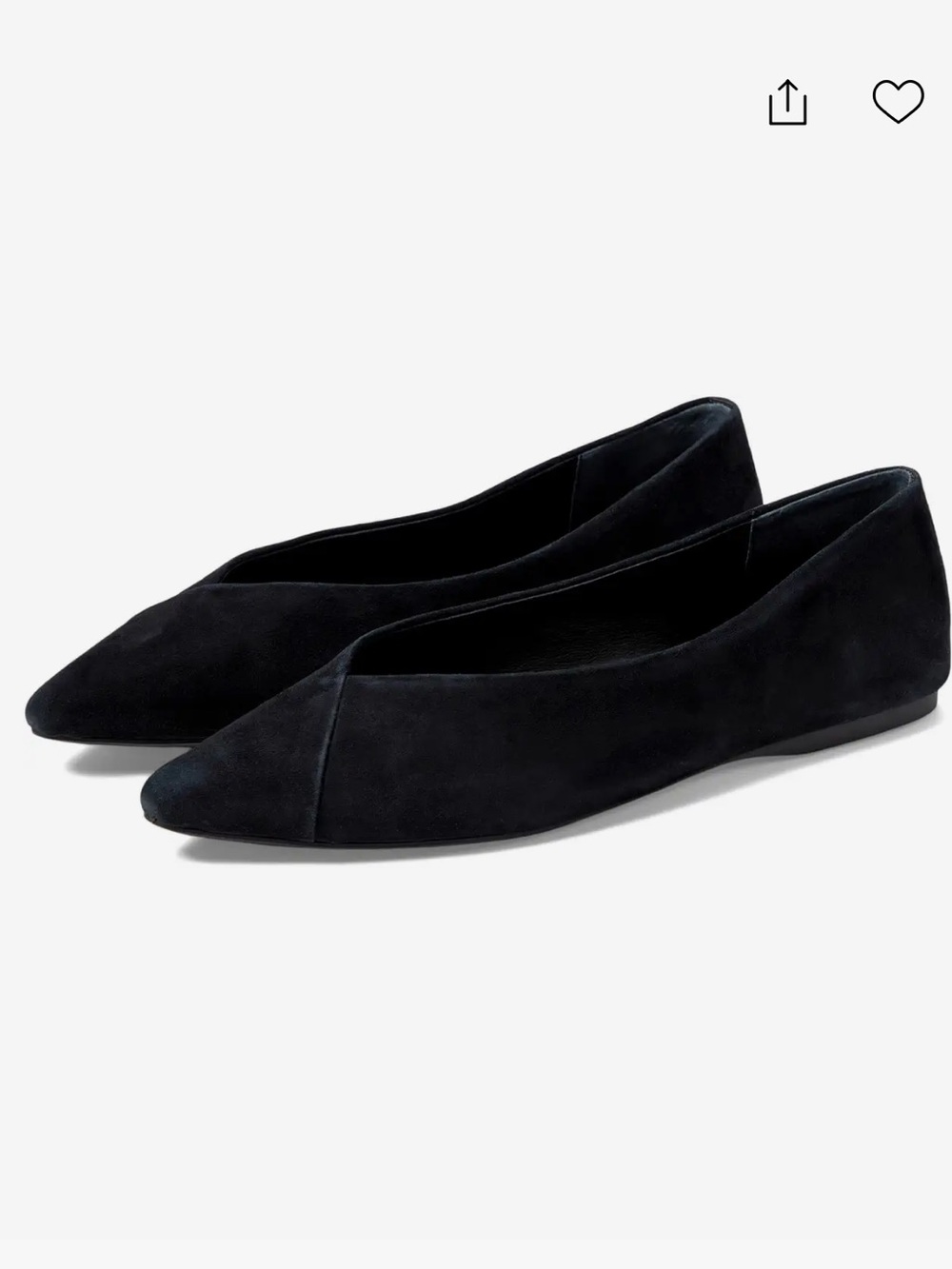Birdies Goldfinch Black Suede Point Toe Flats